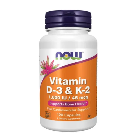 Viên uống Now Vitamin D-3 & K-2 |120 viên| Nâng cao miễn dịch - Tăng cường sức khỏe xương khớp - Bảo vệ tim mạch & mạch máu [SP Chuẩn Mỹ]