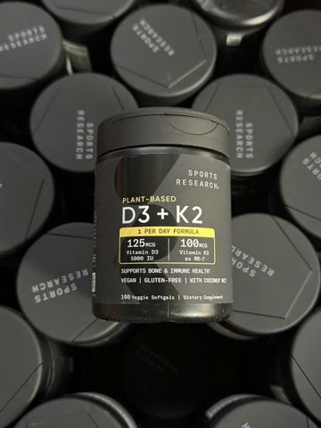 Viên uống bổ sung Sports Research Plant-Based D3 + K2 |160 viên| Cải thiện mật độ xương - Giảm thiểu tỷ lệ gãy xương [S/P Chuẩn Mỹ]