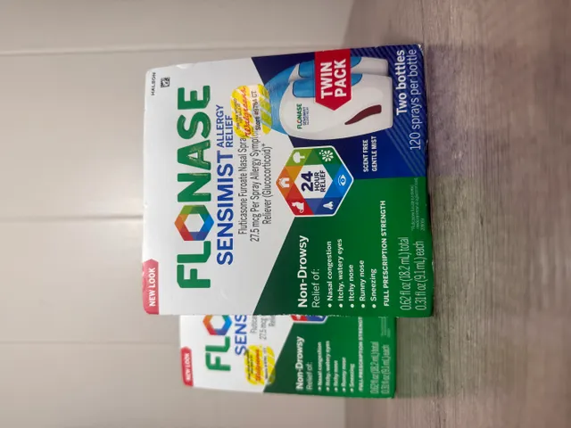 Flonase Sensimist dị ứng Relief không gây buồn ngủ 24 giờ hai chai 120 xịt mỗi chai