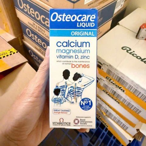 Calci dạng nước Osteocare Liquid Calcium Magnesium Vitamin D3, Zinc |200 mL| dành cho trẻ từ 3 tuổi trở lên [S/P Chuẩn UK]