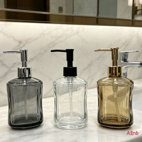 lọ chiết dầu gội sữa tắm thủy tinh 400ml vòi nhấn cao cấp đựng nước rửa tay decor phòng tắm