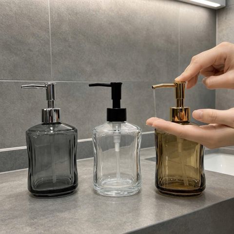 lọ chiết dầu gội sữa tắm thủy tinh 400ml vòi nhấn cao cấp đựng nước rửa tay decor phòng tắm