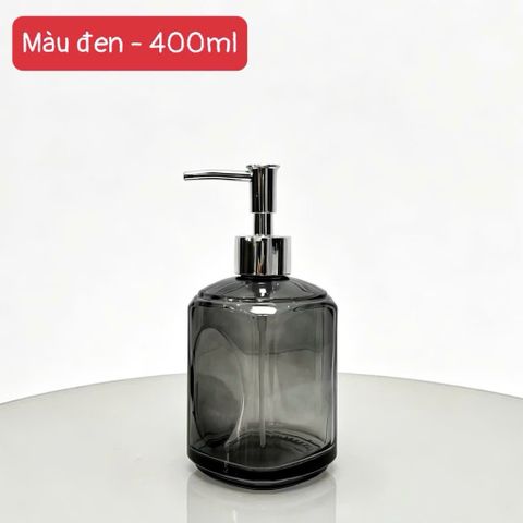 lọ chiết dầu gội sữa tắm thủy tinh 400ml vòi nhấn cao cấp đựng nước rửa tay decor phòng tắm