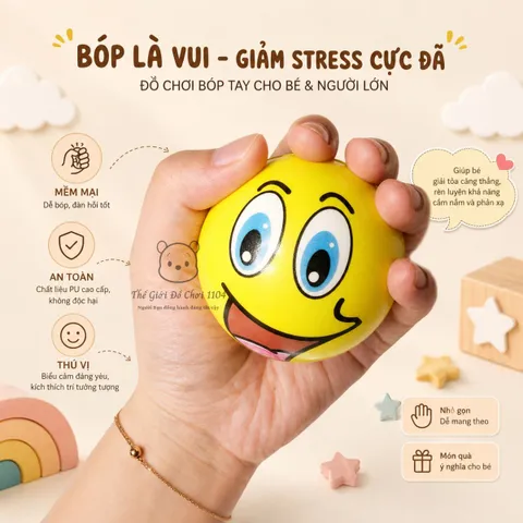Bóng xốp mềm đàn hồi 6cm cho bé tập cầm nắm tập cơ tay phát triển vận động giảm stress