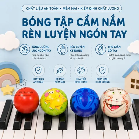 Bóng xốp mềm đàn hồi 6cm cho bé tập cầm nắm tập cơ tay phát triển vận động giảm stress