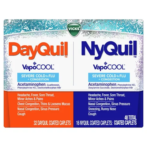 Vicks DayQuil NyQuil Severe Cold Flu Caplets - 48 vien.nhap my