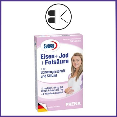 EISEN + JOD + Folsäure - Viên uống Bổ sung sắt, hỗ trợ thai kỳ khỏe mạnh - Hộp 30/ 60 viên - Pháp