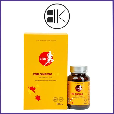 CND Ginseng Gold – Viên nhân sâm Tăng cường sức khỏe, đề kháng, giảm mệt mỏi, Hộp 60 viên, Việt Nam