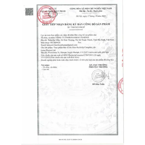 RECHOLIP COMPLEX - Viên Uống Hỗ Trợ Giảm Mỡ Máu, Hạ Cholesterol & Bảo Vệ Gan, Hộp 30 viên, Việt Nam