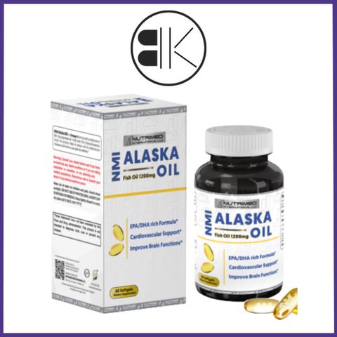NMI ALASKA OIL - Viên uống bổ sung EPA, DHA hỗ trợ tim mạch khỏe mạnh, Hộp 60 viên, USA
