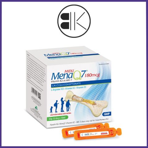 MIDU MENAQ7 180mcg - Hỗ trợ Phát Triển Chiều Cao & Bổ Sung Canxi Cho Mọi Lứa Tuổi, Hộp 30 ống
