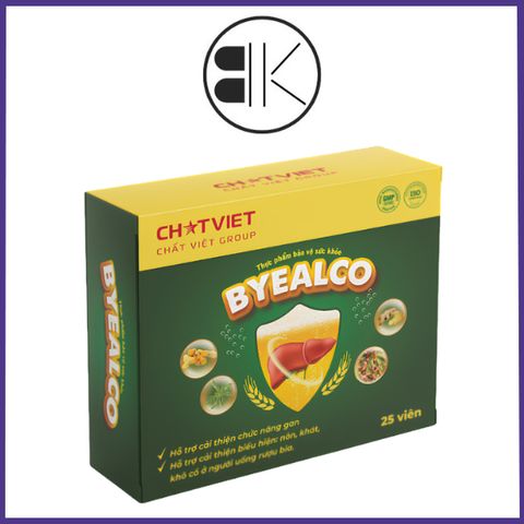 [CHÍNH HÃNG] Viên Uống Giải Rượu BYEALCO (Hộp 25 Viên) – Giảm Say, Tỉnh Táo Nhanh, Hỗ Trợ Bảo Vệ Gan