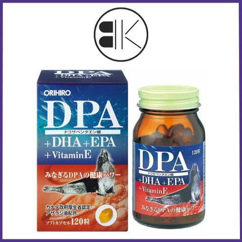 Viên uống bổ não DPA DHA EPA Vitamin E Orihiro 120 viên