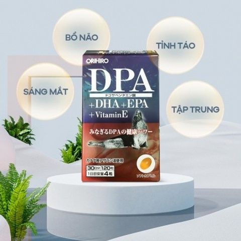 Viên uống bổ não DPA DHA EPA Vitamin E Orihiro 120 viên