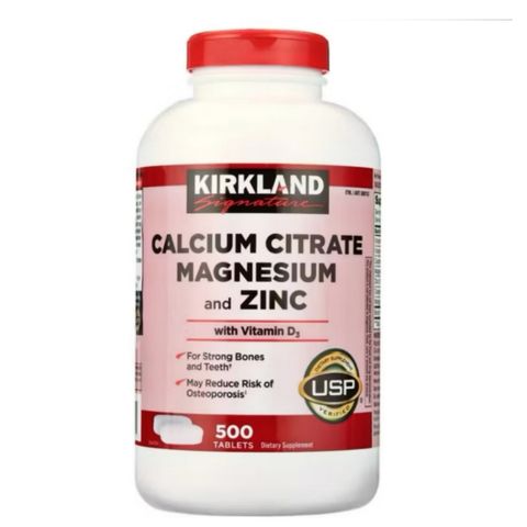 Viên uống Kirkland Signature Calcium Citrate Magnesium and Zinc with Vitamin D3 |500 viên| Duy trì cấu trúc xương khoẻ mạnh & Tăng cường mật độ xương