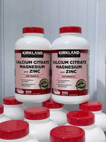Viên uống Kirkland Signature Calcium Citrate Magnesium and Zinc with Vitamin D3 |500 viên| Duy trì cấu trúc xương khoẻ mạnh & Tăng cường mật độ xương