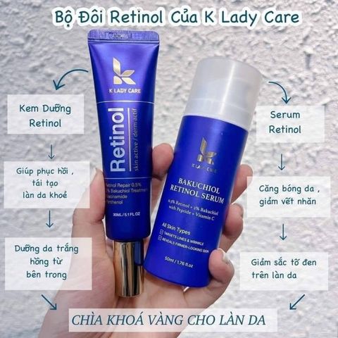 Retinol kem dưỡng và serum Retinol, Retinol K Lady Care 30ml, trẻ hóa da, giảm thâm, nám 787867