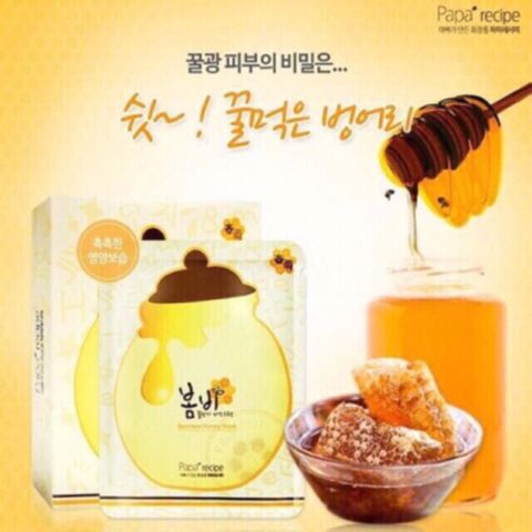 Hộp 10 Mặt nạ trắng da tinh chất mật ong Paparecipe – BomBee honey Korea 788005