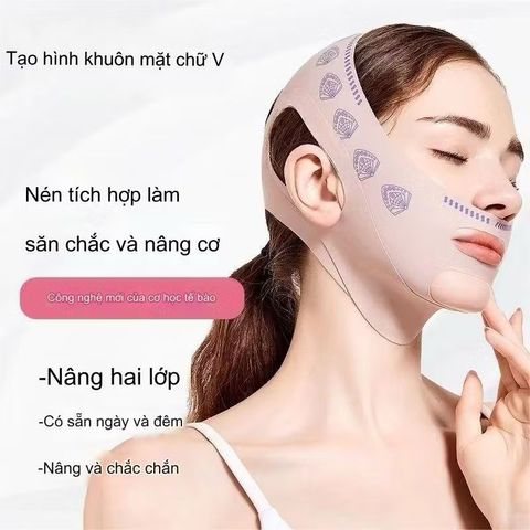Mặt nạ giảm béo nâng cấp Mặt nạ làm mờ nếp nhăn Nâng cơ mặt Giảm đôi cằm Đai mỏng 3D 788126