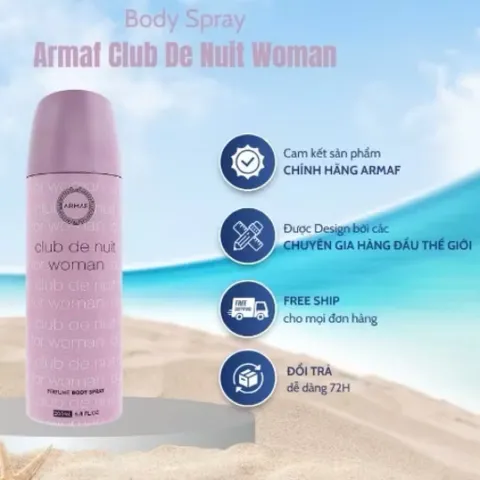 Xịt thơm toàn thân Armaf Club De Nuit Woman/Limoni/Le Parfait 200ml Chính hãng 788139