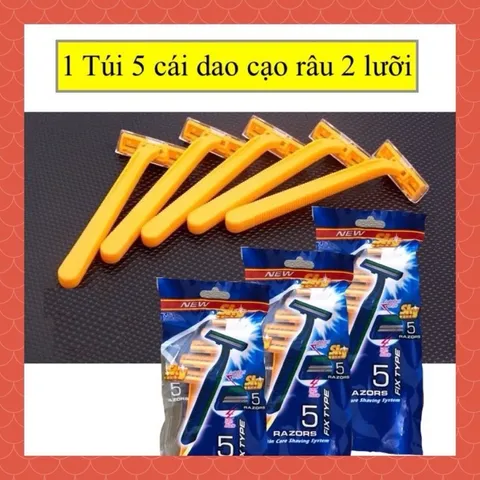 (Túi 5 cây) Dao cạo râu Razors 1 Bịch 5 Cái 2 lưỡi 788217