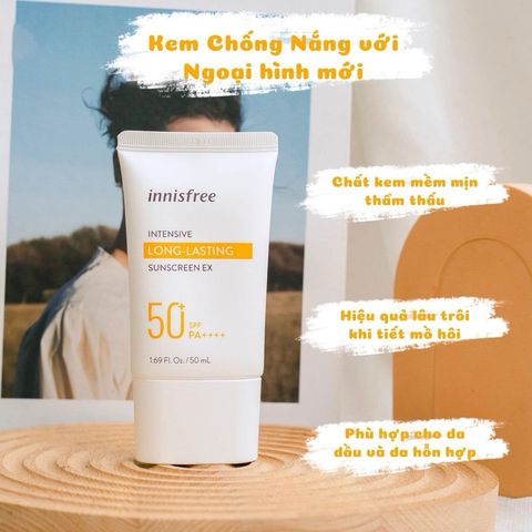 Kem Chống Nắng Innisfree SPF50 PA++++ giúp dưỡng ẩm nâng tone, dưỡng da Tone Up Watering/ Triple-Shield 50ml 788220