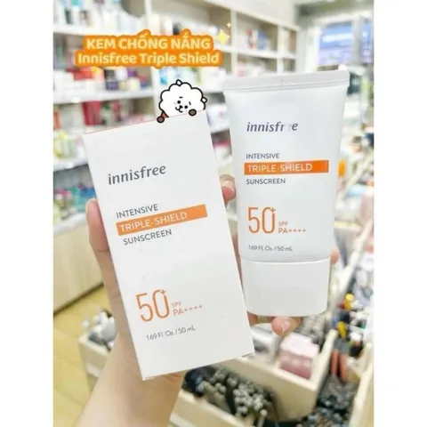 Kem Chống Nắng Innisfree SPF50 PA++++ giúp dưỡng ẩm nâng tone, dưỡng da Tone Up Watering/ Triple-Shield 50ml 788220