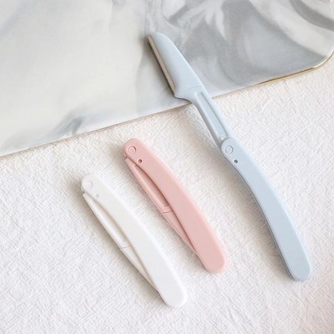 Set 3 cây Dao cạo lông mày dạng gấp gọn bằng thép không gì an toàn dễ sử dụng