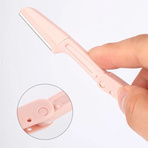 Set 3 cây Dao cạo lông mày dạng gấp gọn bằng thép không gì an toàn dễ sử dụng