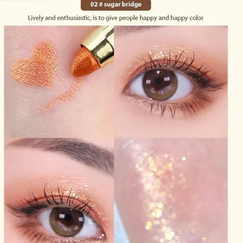 HOT Bút đánh mắt 2 đầu nhũ đa zi năng : 1 Đầu Nhũ Mắt, Một Đầu Cọ Tán Siêu Tiện Lợi 788519