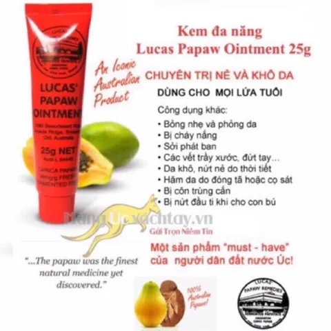 (Bán sỉ) Combo 5 Kem đa năng Lucas Papaw Ointment 25g Úc 788527