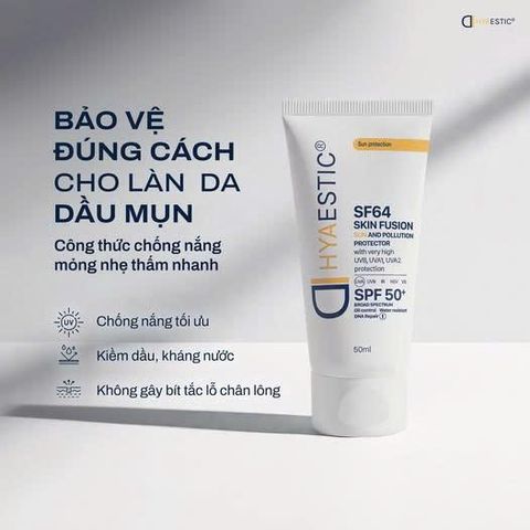 Kem Chống Nắng Hyaestic Skin Fusion SF64 Sun And Pollution Protector SPF50+ tuýp 10ml [hàng nhập khẩu]