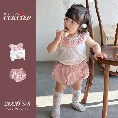 Hàng QC - Set bộ bé gái mùa hè áo ba lỗ hello kitty cổ bèo kèm quần xinh xắn dễ thương
