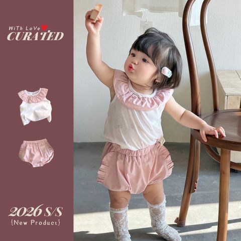 Hàng QC - Set bộ bé gái mùa hè áo ba lỗ hello kitty cổ bèo kèm quần xinh xắn dễ thương