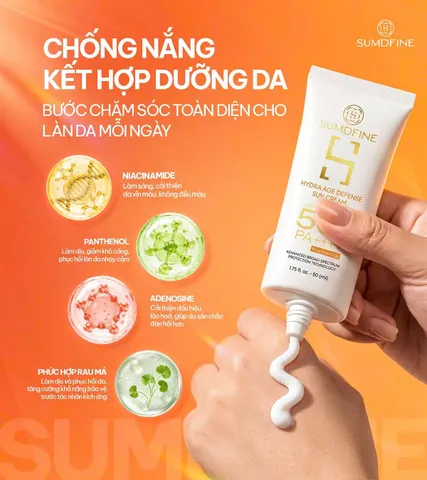 Kem Chống Nắng SUMDFINE SCREEN SPF50+ PA+++ - Bảo Vệ Da Tối Ưu, Dưỡng Ẩm Mượt Mà, Hợp Cho Mọi Loại Da - Hộp Tuýp 50g