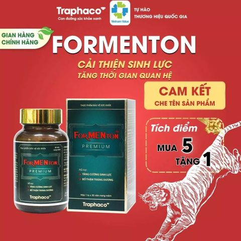 [ Che Tên] Formenton Premium Hỗ trợ Bổ Thận Nam,Cải Thiện Chức Năng Thận,Tăng Cường Sức Khoẻ hộp 30V