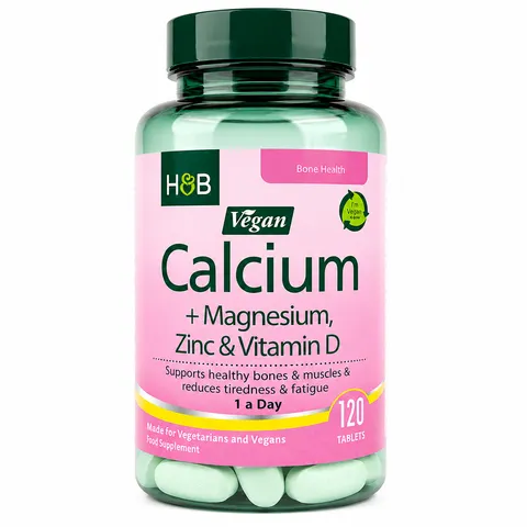 VEGAN - Viên uống bổ sung Canxi, Magie, Vitamin D và Kẽm thuần chay của Holland & Barrett, 120 viên