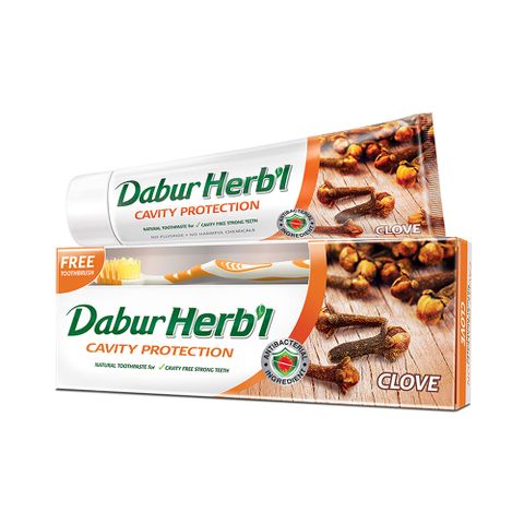 Kem đánh răng thảo dược Ân Độ Dabur's Herbal 150g kèm bàn chải đánh răng