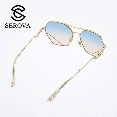 Kính râm cao cấp dành cho Nữ, chính hãng SEROVA SS9045, giọng mạ vàng