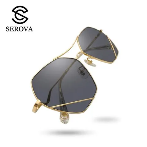Kính râm cao cấp dành cho Nữ, chính hãng SEROVA SS9045, giọng mạ vàng