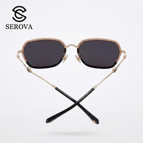 Kính râm cao cấp dành cho Nữ, chính hãng SEROVA SS9065 - C07, gọng mạ vàng 788709