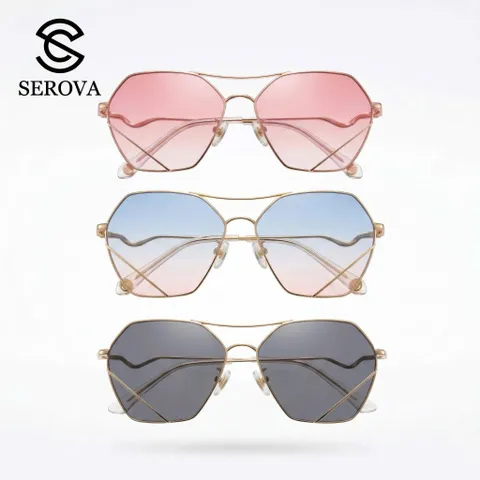 Kính râm cao cấp dành cho Nữ, chính hãng SEROVA SS9045, giọng mạ vàng 788715