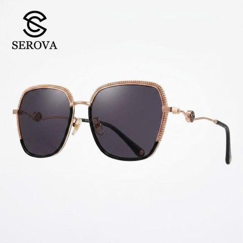 Kính râm cao cấp dành cho Nữ, chính hãng SEROVA SS9065 - C07, gọng mạ vàng 788709