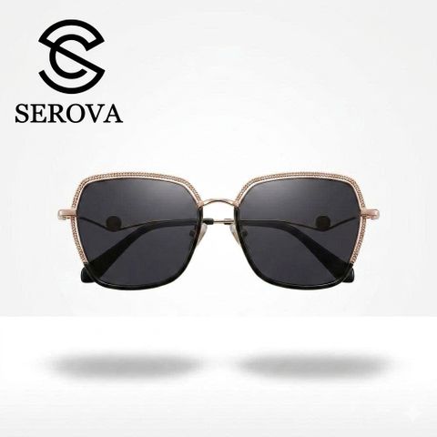 Kính râm cao cấp dành cho Nữ, chính hãng SEROVA SS9065 - C07, gọng mạ vàng 788769