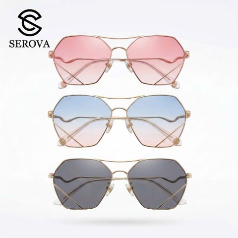 Kính râm cao cấp dành cho Nữ, chính hãng SEROVA SS9045, giọng mạ vàng 788772