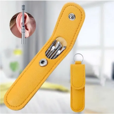 SET 6 Dụng Cụ Lấy Ráy Tai Bằng Thép Không Gỉ Kèm Túi Đựng Dụng Cụ Vệ Sinh Tai Dành Cho Gia Đình 788795