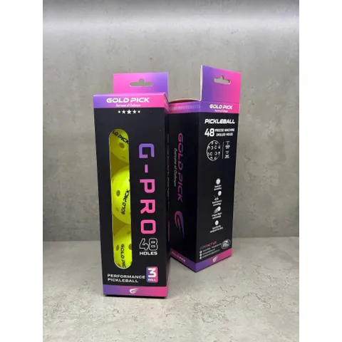 Hộp 3 quả bóng Pickleball 48 lỗ, chính hãng Gold Pick, nhựa nguyên sinh đúc nguyên khối 788804