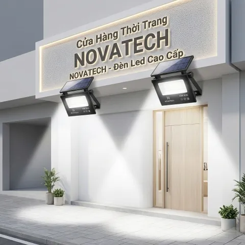 Đèn pha Led năng lượng mặt trời Novatech ( Pháp ), 10W chống nước IP65, liền Panel 788836