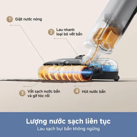 Máy hút bụi lau nhà XẺO MI Dreame Mova X40 Pro lau nước nóng 90°C, giặt & sấy khô giẻ 788837