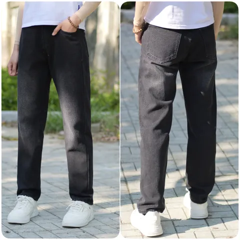 Quần Jean Baggy Ống Suông Unisex Màu Đen Wash - Quần Jean Nam Nữ Có Túi Tiện Lợi - Thời Trang Thoải Mái 100% Cotton